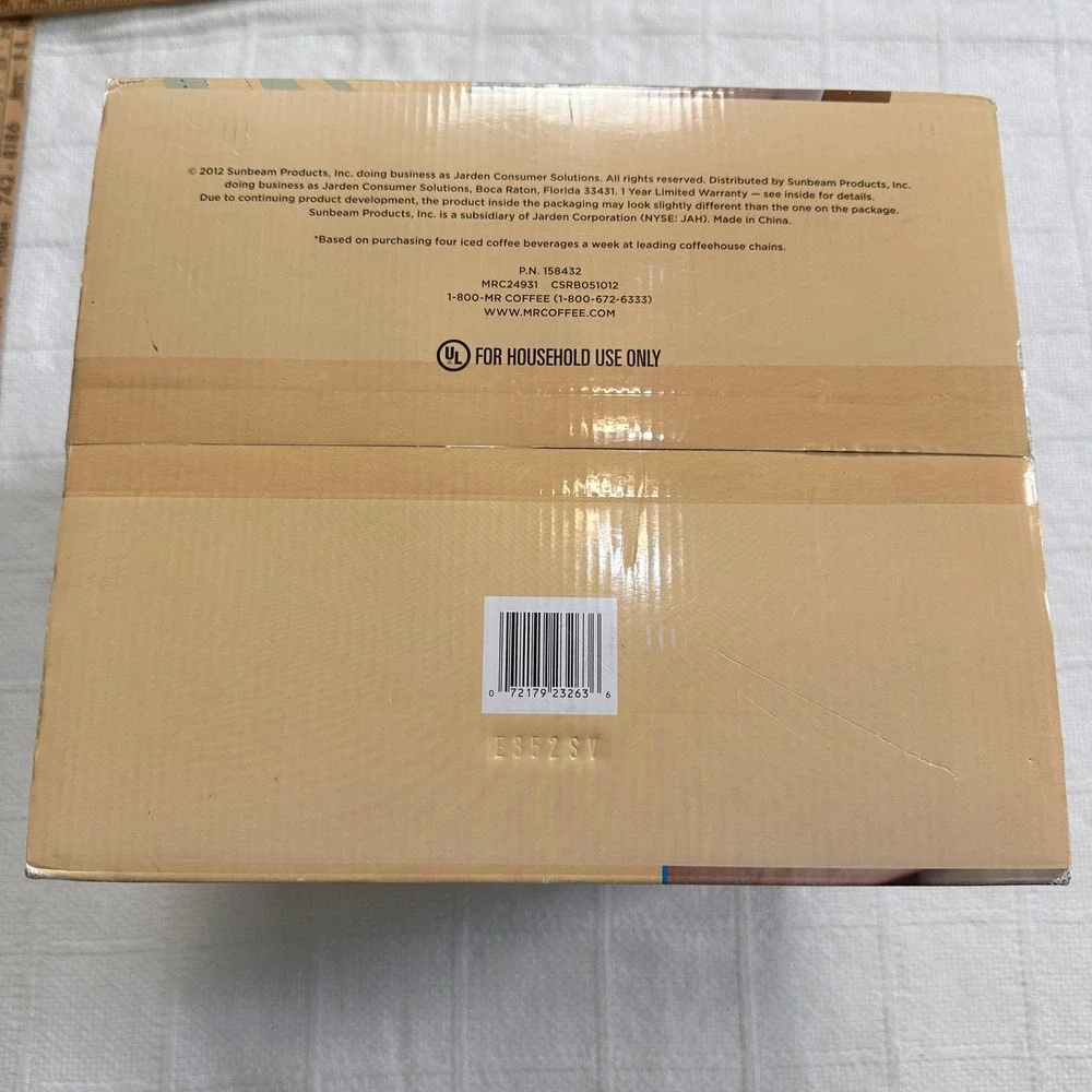 Mr Coffee Iced Cafe Maker Coffee BVMC-LV1 Black 2 Quart Pitcher New In Box Disc.